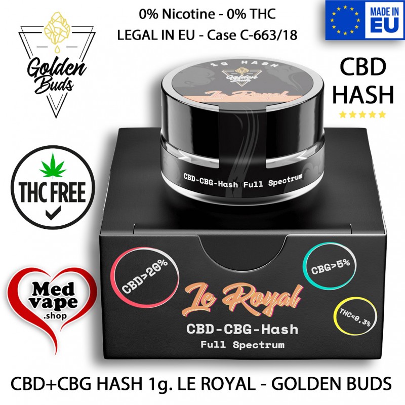 LE ROYAL HASH 1g. CBD & CBG - GOLDEN BUDS MEDVAPE THC WEED