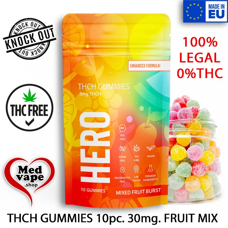 3MG THC-H GUMMIES MIXED FRUIT BURST - 10PCS - EL GRINGO WEED MEDVAPE